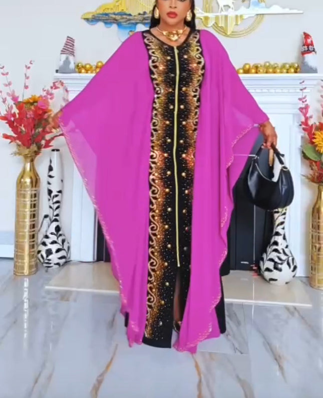 Embellished Kaftan Floor Length Maxi Dress | Birthday Party African Wedding Ceremony