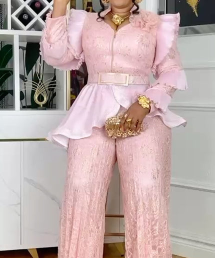 Classy Metallic Sequin Wide Leg Jumpsuit | Women's Fashion Birthday Party Wedding Guest