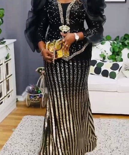 White Sequin Embellished Ruffle Sleeve Peplum Mermaid Dress for Wedding Guest Mother of The Bride Birthday Party Gala Anniversary Engagement Ceremony