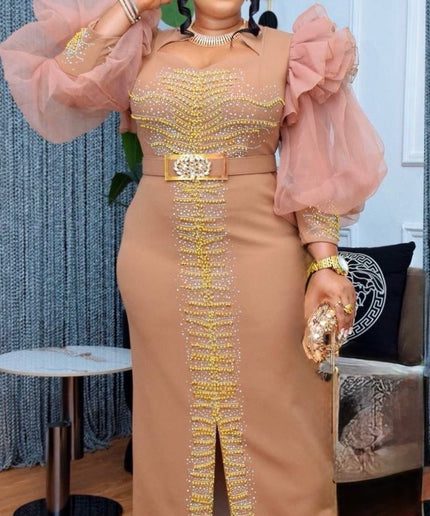 Ruffle Sleeve Embellished Mother of The Bride Dress Wedding Guest Cocktail Reception