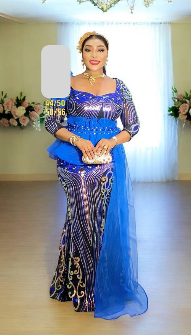 Sequin Side Draped Maxi Dress | Bridal Wedding Guest Mother of The Bride Gala