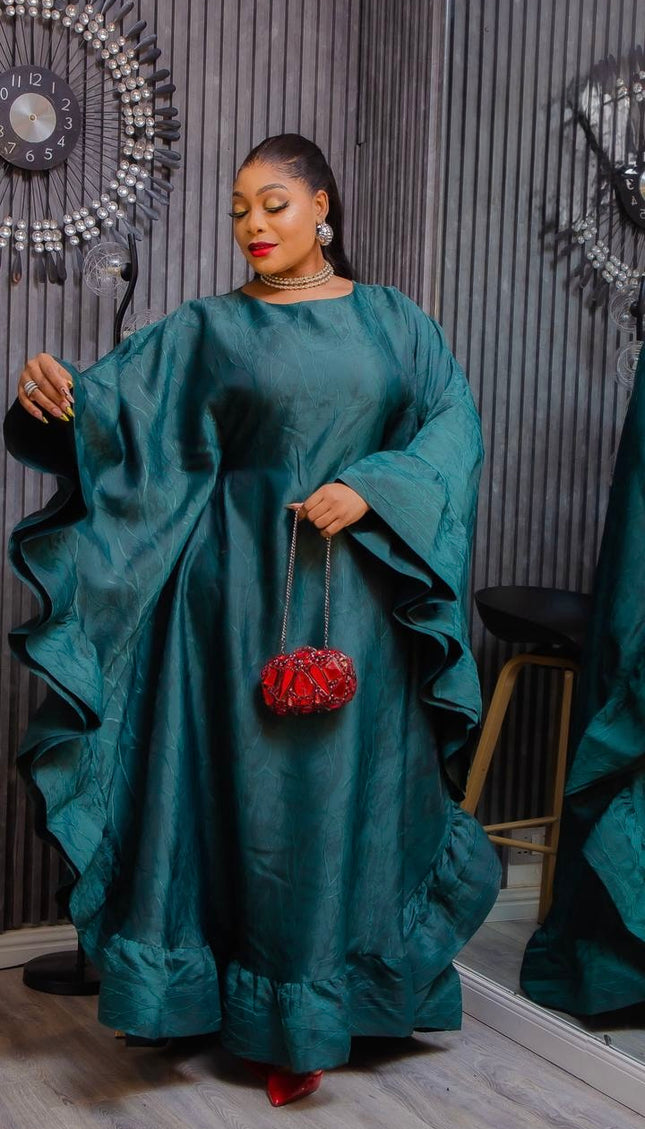 Luxury African Bubu with Ruffles - Wedding Guest Dress Mother of The Bride Rich Aunty Fashion Photoshoot Birthday Party Dinner