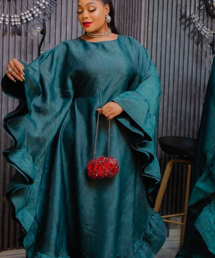 Luxury African Bubu with Ruffles - Wedding Guest Dress Mother of The Bride Rich Aunty Fashion Photoshoot Birthday Party Dinner