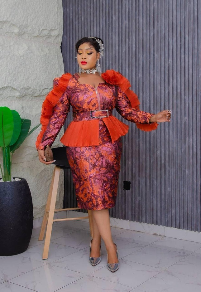 Metallic Ruffle Wedding Guest Dress | Plus Size Mother of The Bride Birthday Party Cocktail Anniversary Curvy Women's Evening Wear