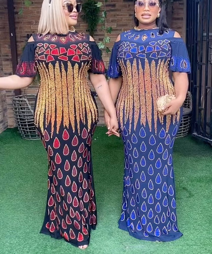 Bling Kaftan Dress Stretches Floor Length Maxi