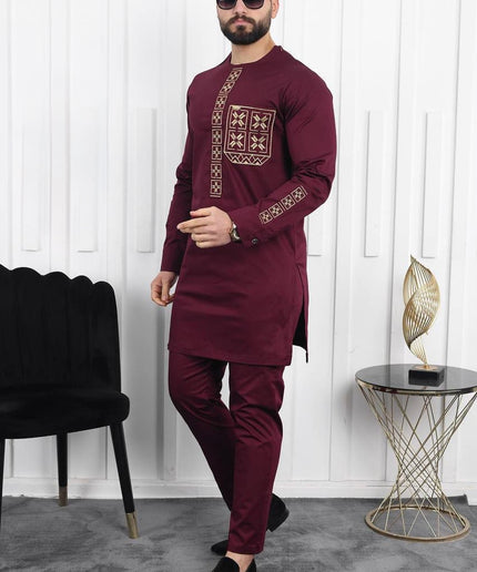 Luxury Men's Embroidered Agbada 3-Piece Set: African Wedding Attire Groom Groomsmen Aso Ebi Father of The Bride Nigerian Party Traditional Wear