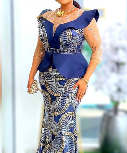 Sequin Embellished Mermaid Maxi Dress for Mother of The Bride Wedding Guest Birthday Party Photoshoot