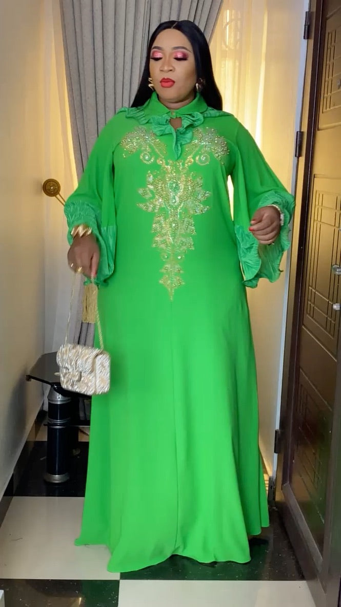 Women's Kaftan Maxi Dress with Rhinestones Curvy Plus Size Party Wear FASHIONISKO Women's Kaftan Maxi Dress with Rhinestones Curvy Plus Size Party Wear FASHIONISKO