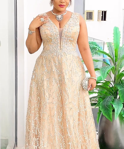 Sleeveless Embellished Evening Gown