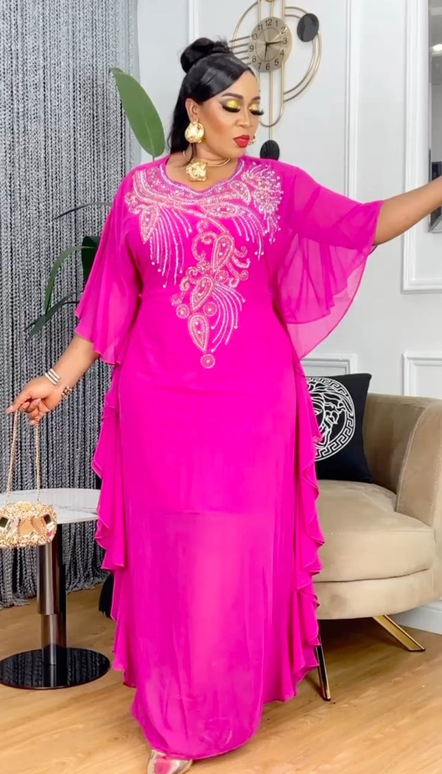 Embellished Maxi Kaftan Dress | Wedding Guest Party Birthday Mother of The Bride Graduation Photoshoot
