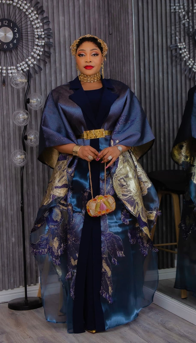 Classy Black Brocade Kaftan Dress 2-Piece Set: Mother of The Bride Attire Engagement Ceremony Wedding Guest Birthday (Copy)