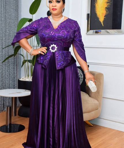 Statement Sleeve Sequin Peplum Top and Skirt | Mother of The Bride Birthday Party Wedding Guest