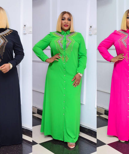 Rhinestone Embellished Maxi Dress | Wedding Guest Party Photoshoot
