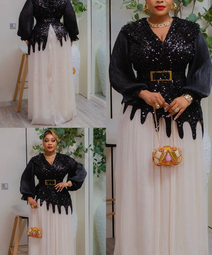 Asymmetrical Sequin Pleated Maxi Dress - Cocktail Dinner Party Birthday Wedding Guest Mother of The Bride