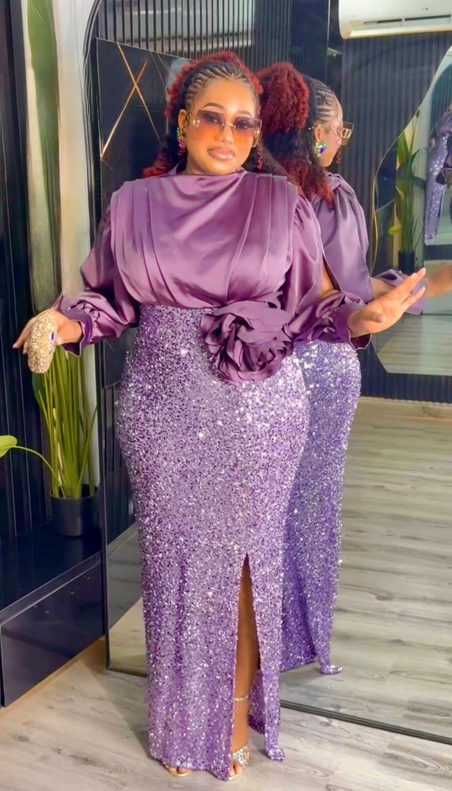 Sparkly Red Sequin Wedding Guest Dress Slit Sleeve, Plus Size Evening Wear Mother of The Bride, Cocktail Gala Reception Party Birthday