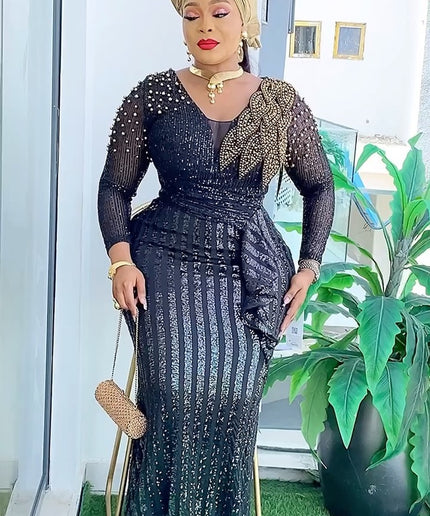 Sequin Mermaid Maxi Dress | Wedding Guest Mother of The Bride Birthday Party