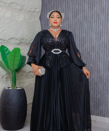 Sparkly Sequin Embellished Slit Sleeve Maxi Dress | Wedding Guest Party Birthday Mother of The Bride