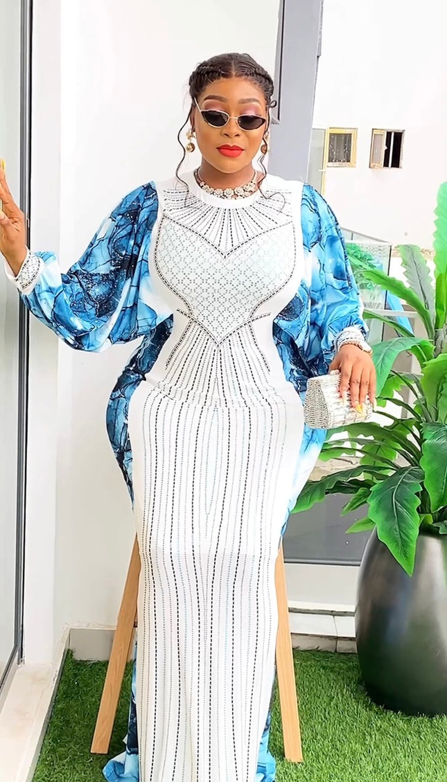 White Rhinestone Wedding Guest Maxi Dress | Cocktail Anniversary Reception Gala Dinner Birthday Party Dinner