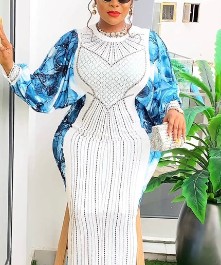 White Rhinestone Wedding Guest Maxi Dress | Cocktail Anniversary Reception Gala Dinner Birthday Party Dinner