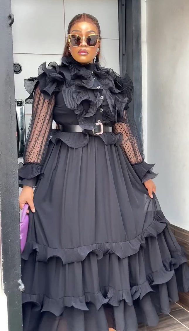 Ruffle Maxi Dress | Dresses for Women Birthday Party Photoshoot Graduation Wedding