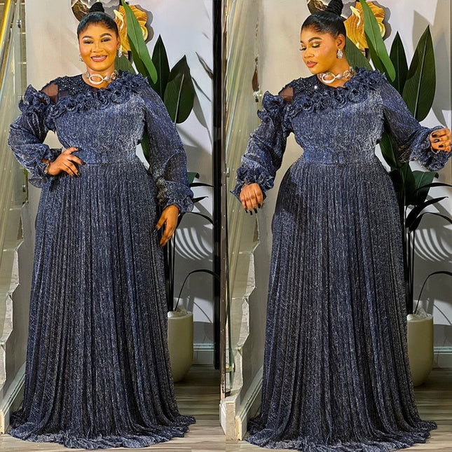 Burgundy Ruffled Off-The-Shoulder Embellished Pleated Maxi Dress: Birthday Party Anniversary Dinner Wedding Guest Attire