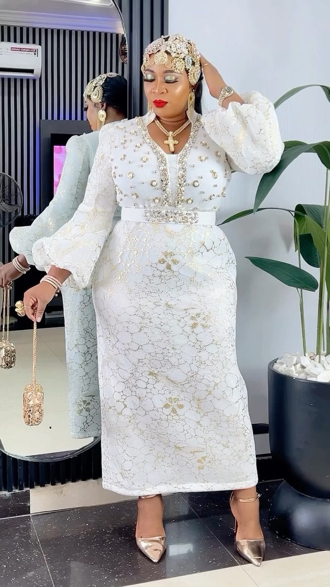 Embellished Maxi Dress Wedding Guest Birthday Party Graduation Gala FASHIONISKO