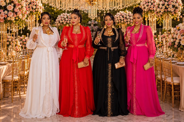 Magenta Pink Crystal-Embellished Sheer Duster & Matching Maxi Dress Set for Mother of The Bride Wedding Guest Birthday Cocktail Party