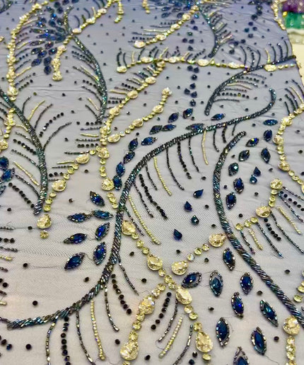 Swarovski Crystal Hand-Beaded Fabric Dressmaking | Wedding Evening Gown Birthday Pageant Prom Dress