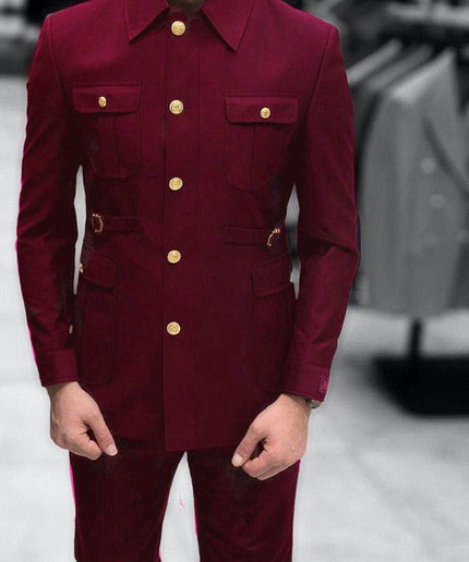 Men's Slim Fit Shirt and Pants Business Wear Special Occasion Groomsmen | 3 Colors