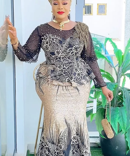 Embellished Peplum Evening Gown | Wedding Guest Mother of The Bride Birthday Party