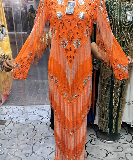 Beaded Embroidered Crystal Fringe Dress