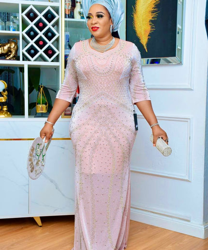 Plus Size Embellished Mother of The Bride Gown, Burgundy Wedding Guest Mermaid Dress Long Maxi, Party Anniversary Birthday Celebrant Worthy