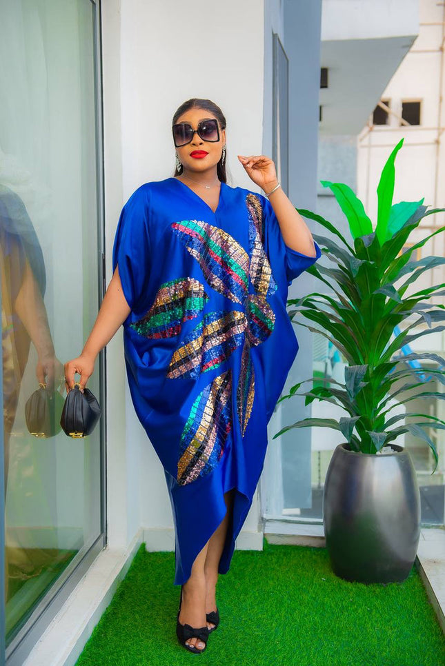 Sequined Embroidery Kaftan | Wedding Guest Birthday Party Evening Wear