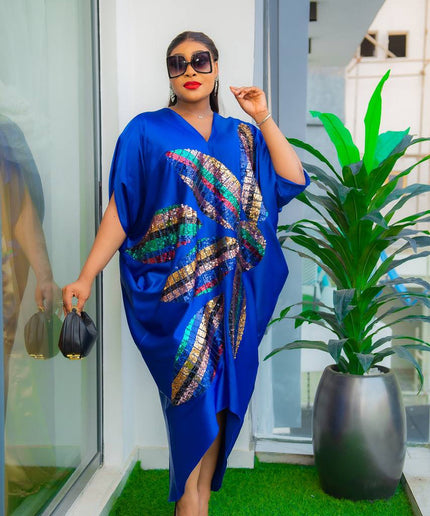 Sequined Embroidery Kaftan | Wedding Guest Birthday Party Evening Wear