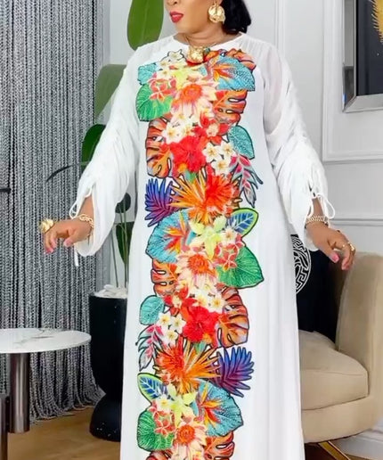 Embellished Maxi Kaftan Dress Ruched Sleeves | Wedding Guest Party Birthday Mother of The Bride Graduation Photoshoot