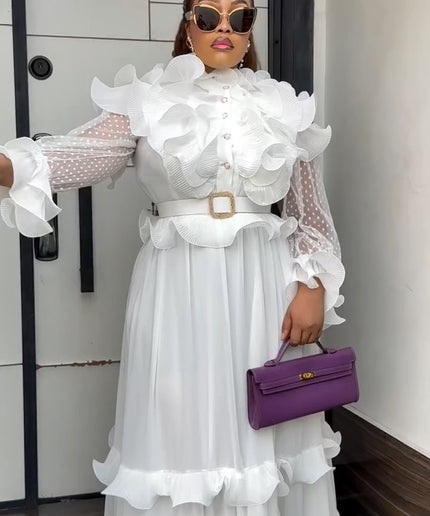 Ruffle Maxi Dress | Dresses for Women Birthday Party Photoshoot Graduation Wedding