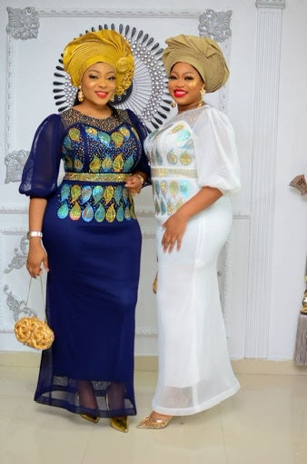 White Embellished Maxi Dress for Mother of The Bride Wedding Guest Birthday Party