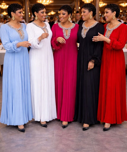 Classy Pink Rhinestone Feathered Pleated Twirl Skater Chiffon Maxi Dress, Wedding Guest Cocktail Gala Birthday Party Dinner
