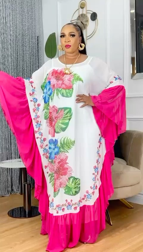 Embellished Maxi Kaftan Dress | Wedding Guest Party Birthday Mother of The Bride Graduation Photoshoot