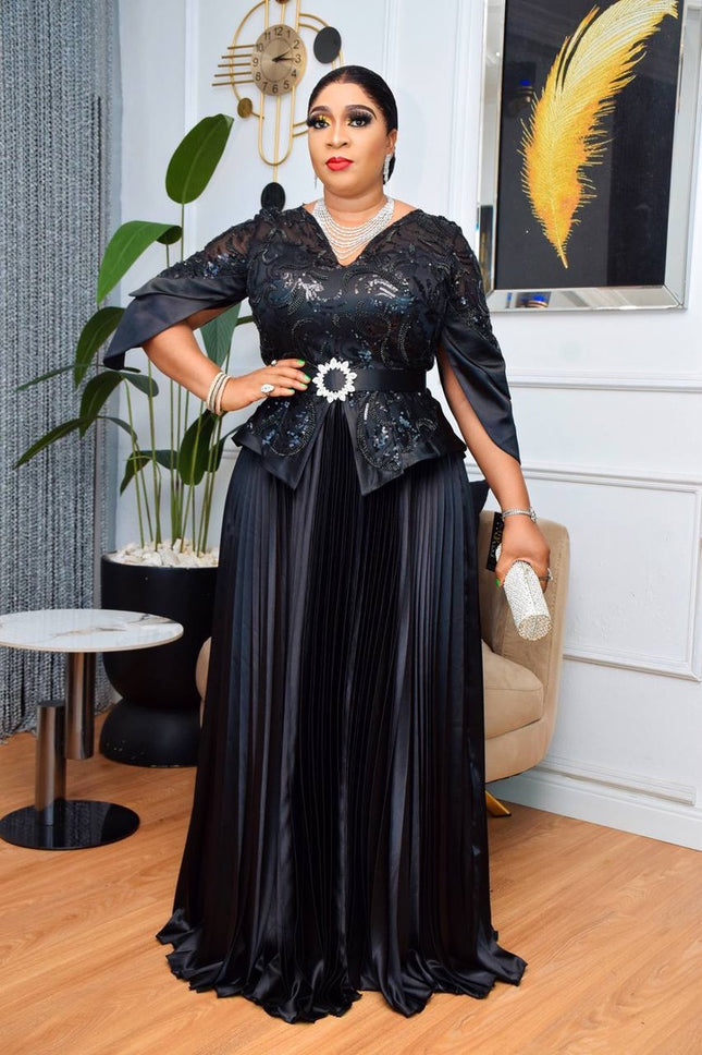 Statement Sleeve Sequin Peplum Top and Skirt | Mother of The Bride Birthday Party Wedding Guest