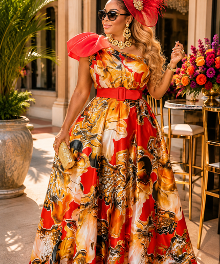 "The Grand Entrance" Purple Off-The-Shoulder A-Line Maxi Dress for Wedding Guest Cocktail Reception Mother of The Bride Birthday Dinner Party Outfit