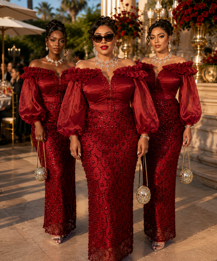 Elegant Black Off-The-Shoulder Sequin Bishop Sleeve Maxi Dress: Wedding Guest Birthday Party Cocktail Gala Mother of The Bride