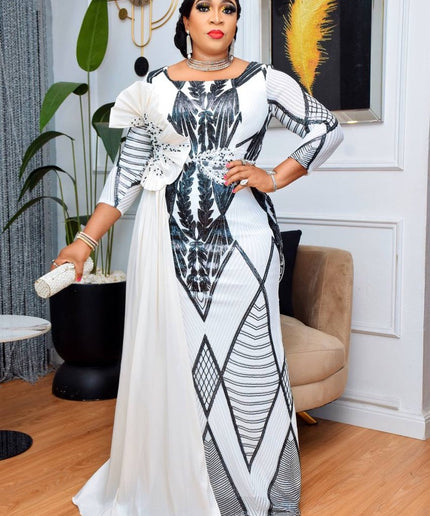 Fabulous Sequin Draped Mermaid Dress | Mother of The Bride Wedding Guest Photoshoot Party Birthday