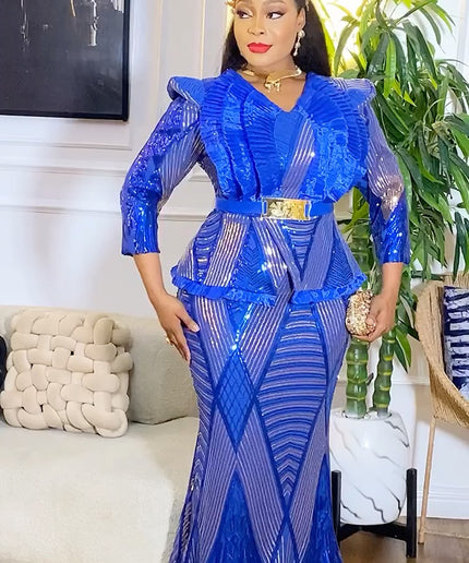 Pleated Sequin Party Dress | Wedding Guest Mother of The Bride Birthday Gala