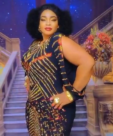 Black Embellished Kaftan Slit Sleeve - Wedding Guest Birthday Party Mother of The Bride Cocktail Graduation