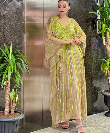 Sparkly Sequin Embellished Kaftan, Rich Aunty Bubu African Wedding Guest Dress Nigerian Party Attire,