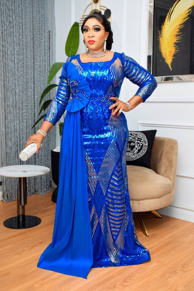 Fabulous Sequin Draped Mermaid Dress | Mother of The Bride Wedding Guest Photoshoot Party Birthday