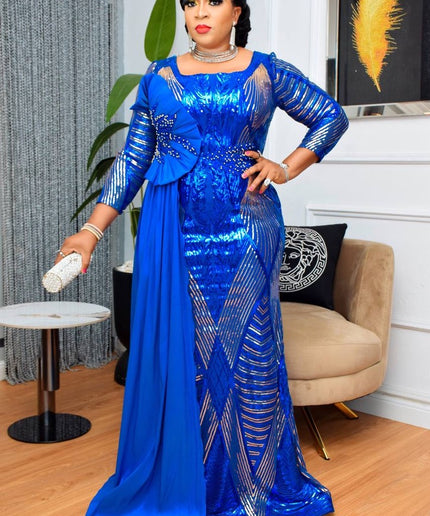 Fabulous Sequin Draped Mermaid Dress | Mother of The Bride Wedding Guest Photoshoot Party Birthday