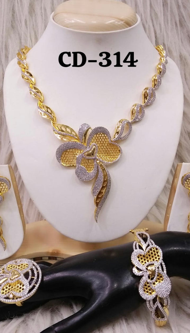 Dubai Gold Plated Jewelry Set | Bridal Jewelry Wedding Guest, Mother of The Bride Jewelry, Birthday Party Celebrant
