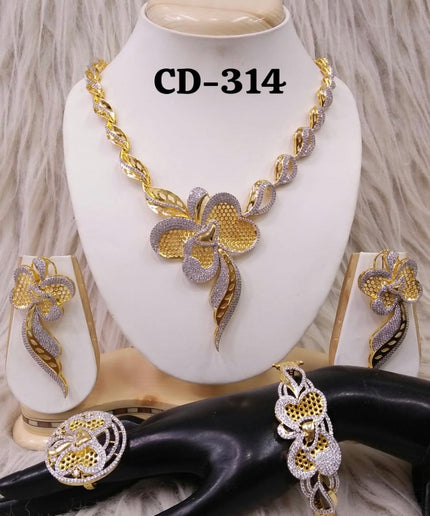 Dubai Gold Plated Jewelry Set | Bridal Jewelry Wedding Guest, Mother of The Bride Jewelry, Birthday Party Celebrant